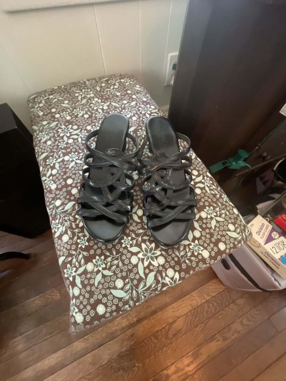 Shoe Dept. Black Multi-Strap Chunky Heel Sandals